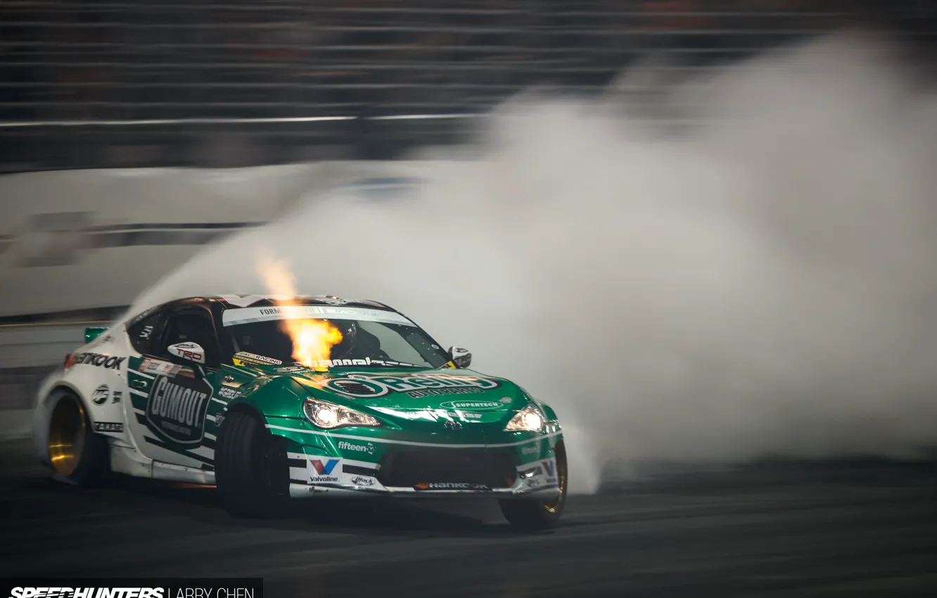 Фото обои дым, скорость, занос, трек, Formula Drift