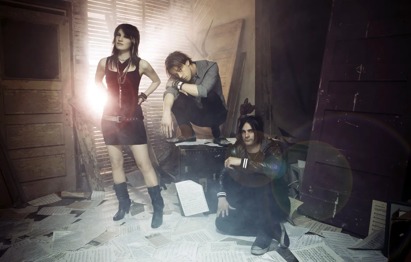 Фото обои сик папис, шеймон мур, эмма анзаи, sick puppies, tri polar, марк гудвин