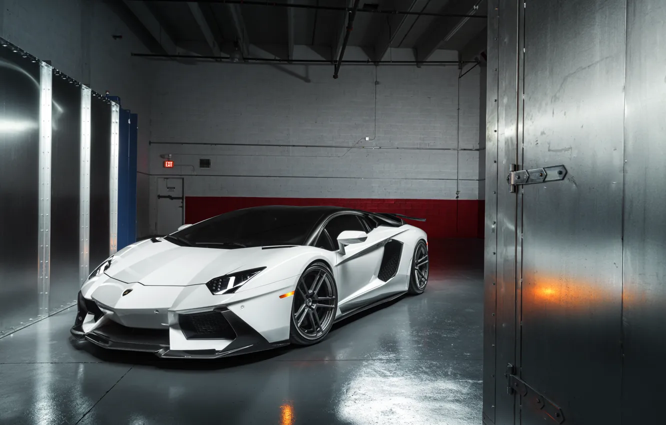 Фото обои Lamborghini, White, LP700-4, Aventador, Supercar, Wheels, ADV.1, PML 2