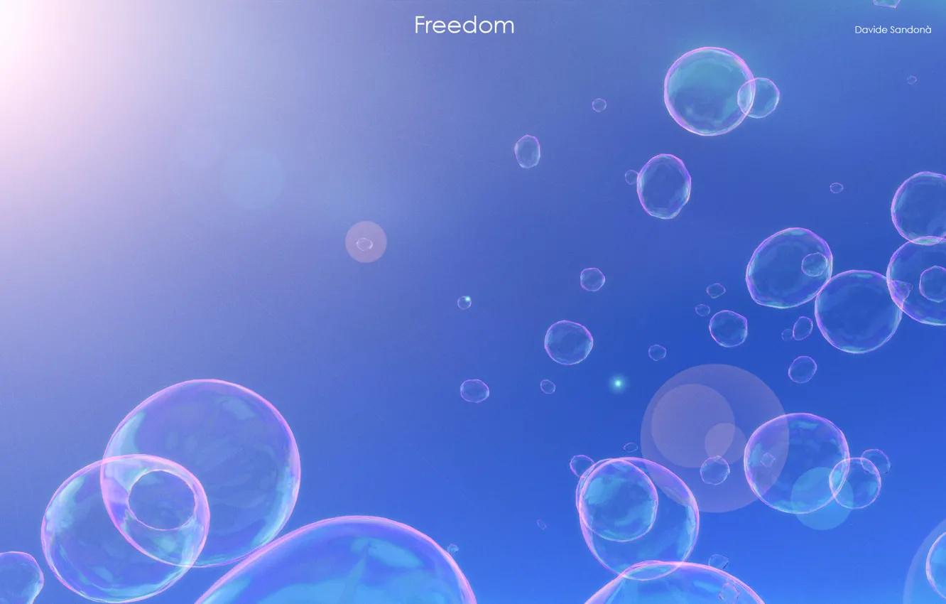 Фото обои свобода, свет, пузыри
