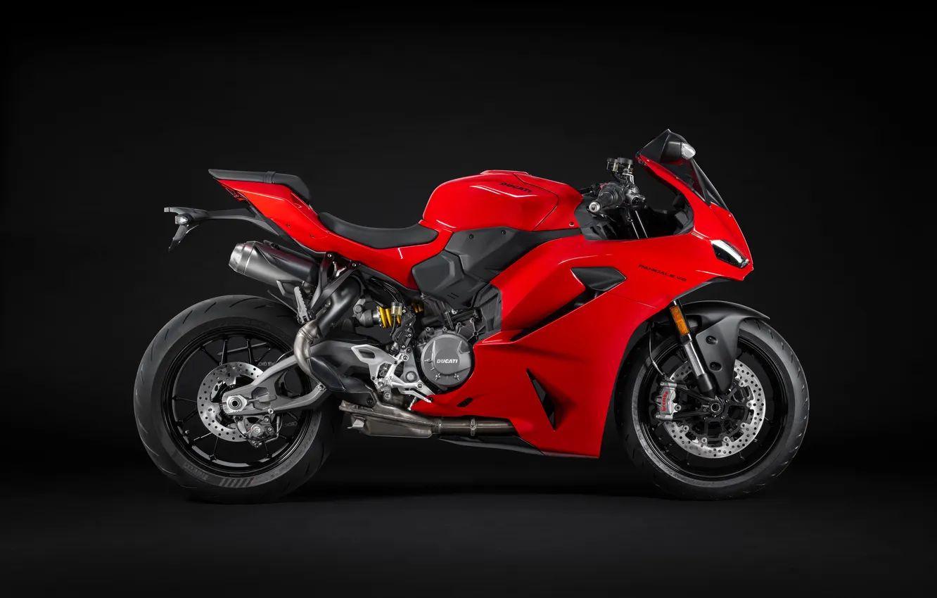 Фото обои Bikes, 2025, Dark background, Sports bikes, Ducati Panigale V2