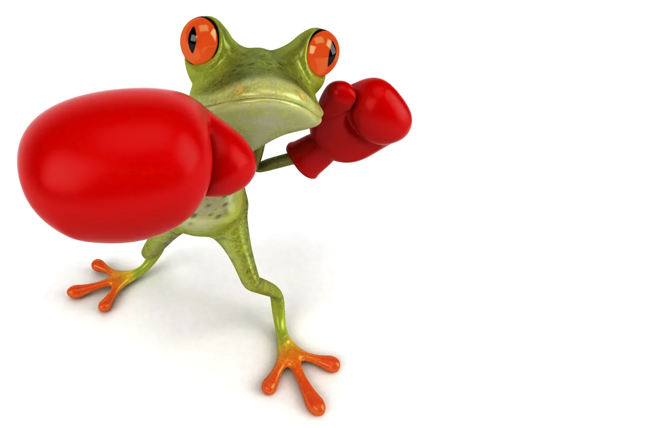 Фото обои графика, лягушка, бокс, перчатки, Free frog 3d