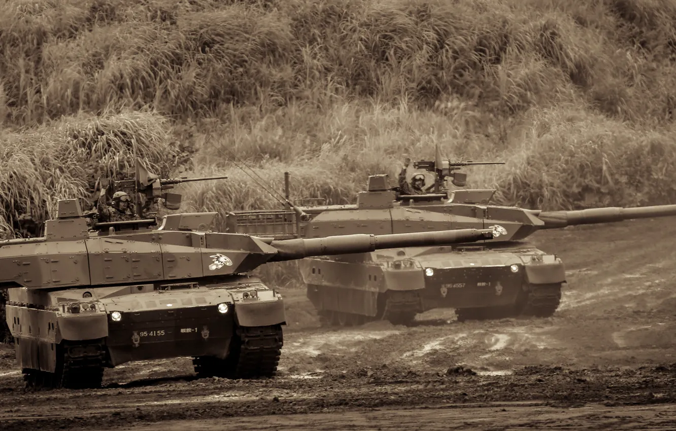 Фото обои армия, грязь, танки, бронетехника