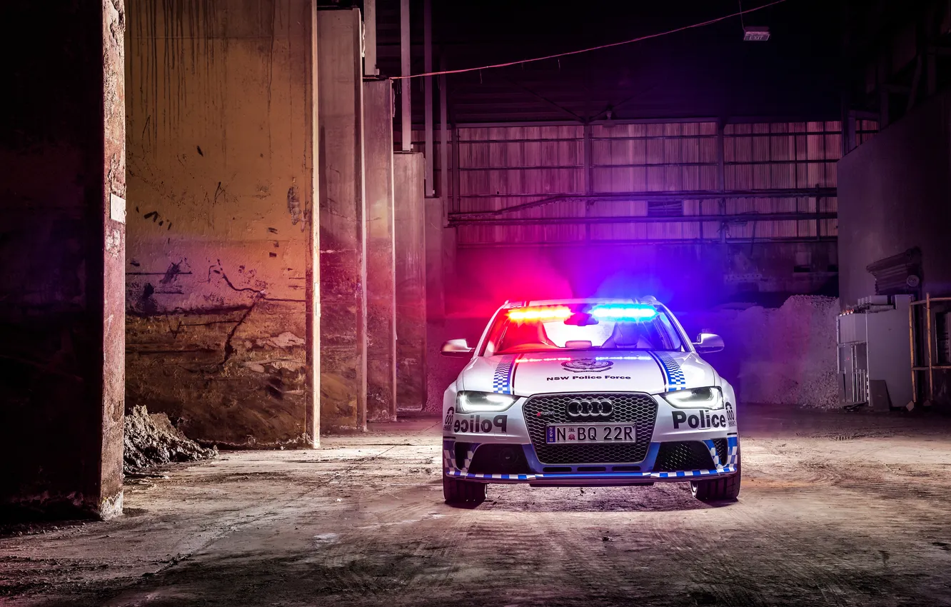 Фото обои Audi, ауди, полиция, Police, RS 4, Avant, 2015
