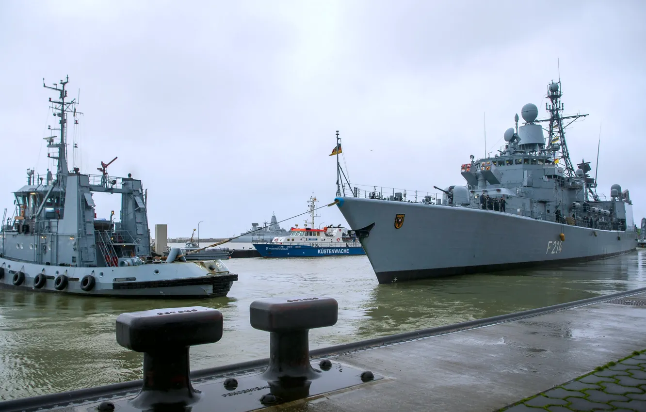 Фото обои фрегат, ВМС Германии, FGS Lübeck