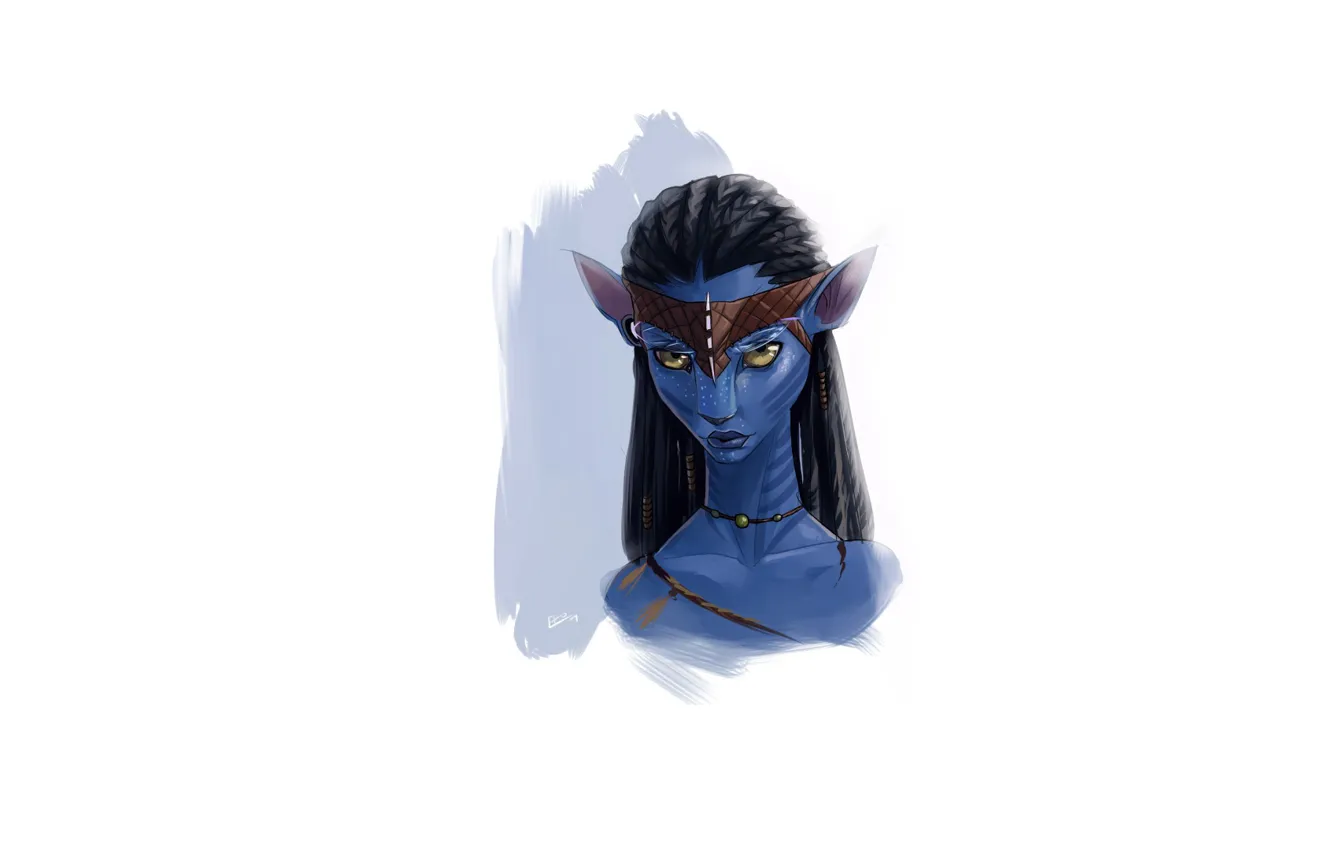 Фото обои Avatar, Neytiri, art, Zoe Saldana