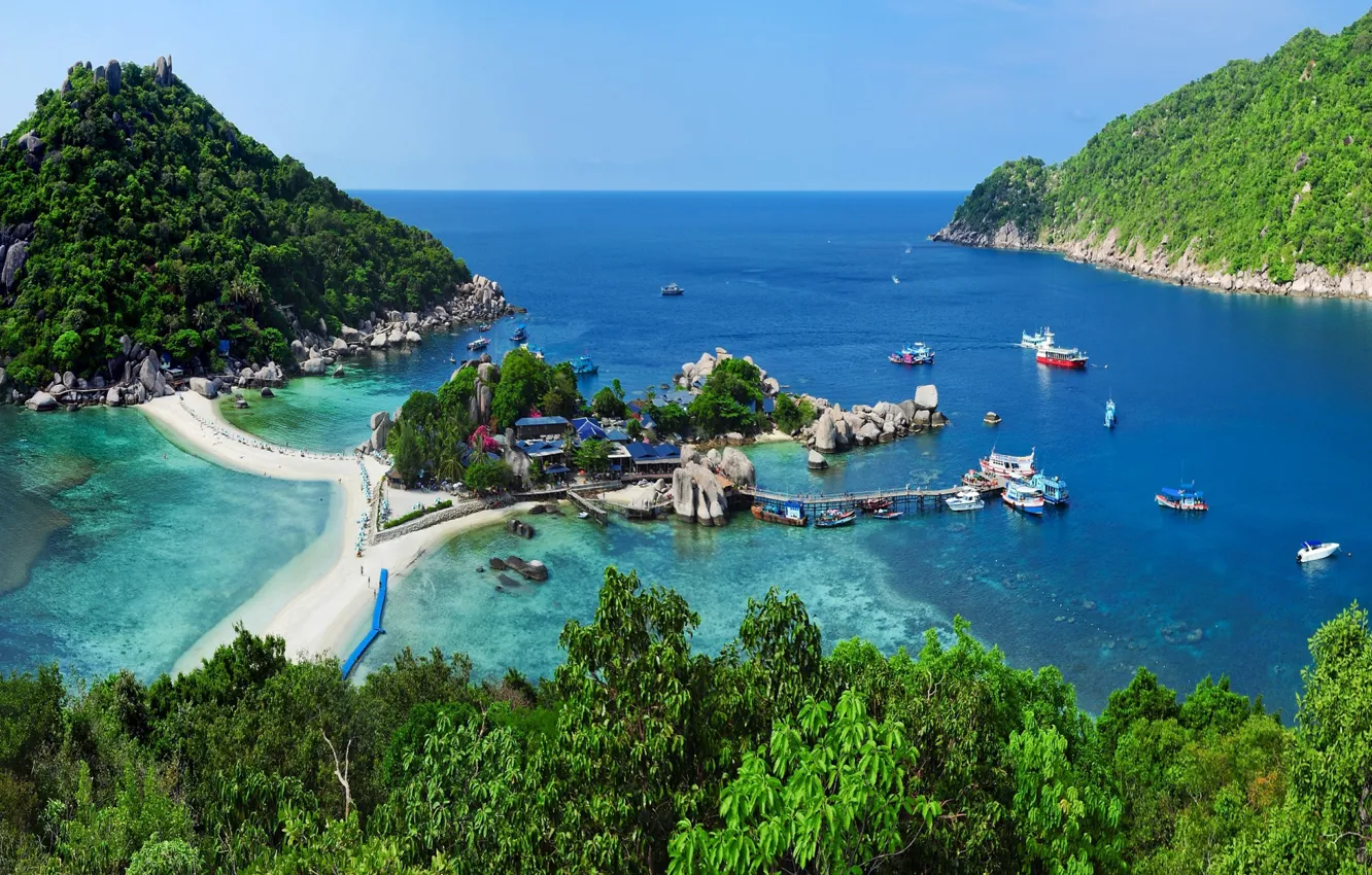Фото обои острова, океан, Таиланд, Thailand, курорт, Koh, Resort Andaman, Nang Yuan Island