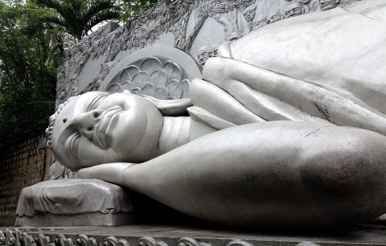 Фото обои Вьетнам, лежит на боку, Viet Nam, buddhism, статуя Будды