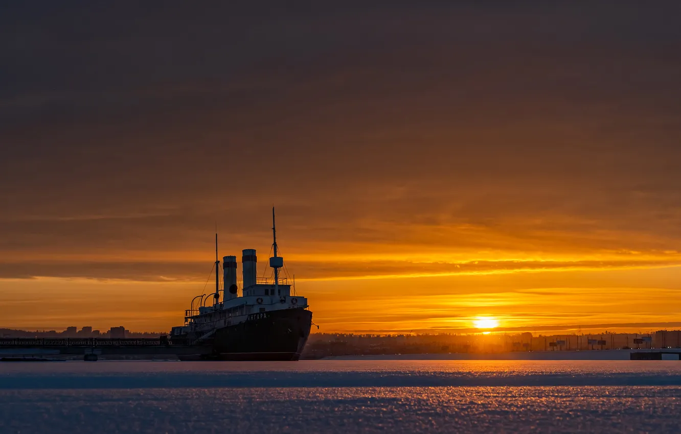 Фото обои море, цвета, закат, лодка
