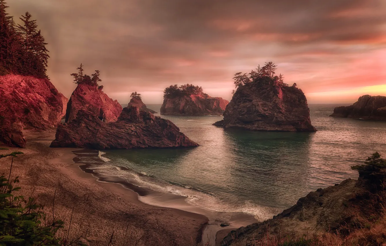 Фото обои море, скалы, берег