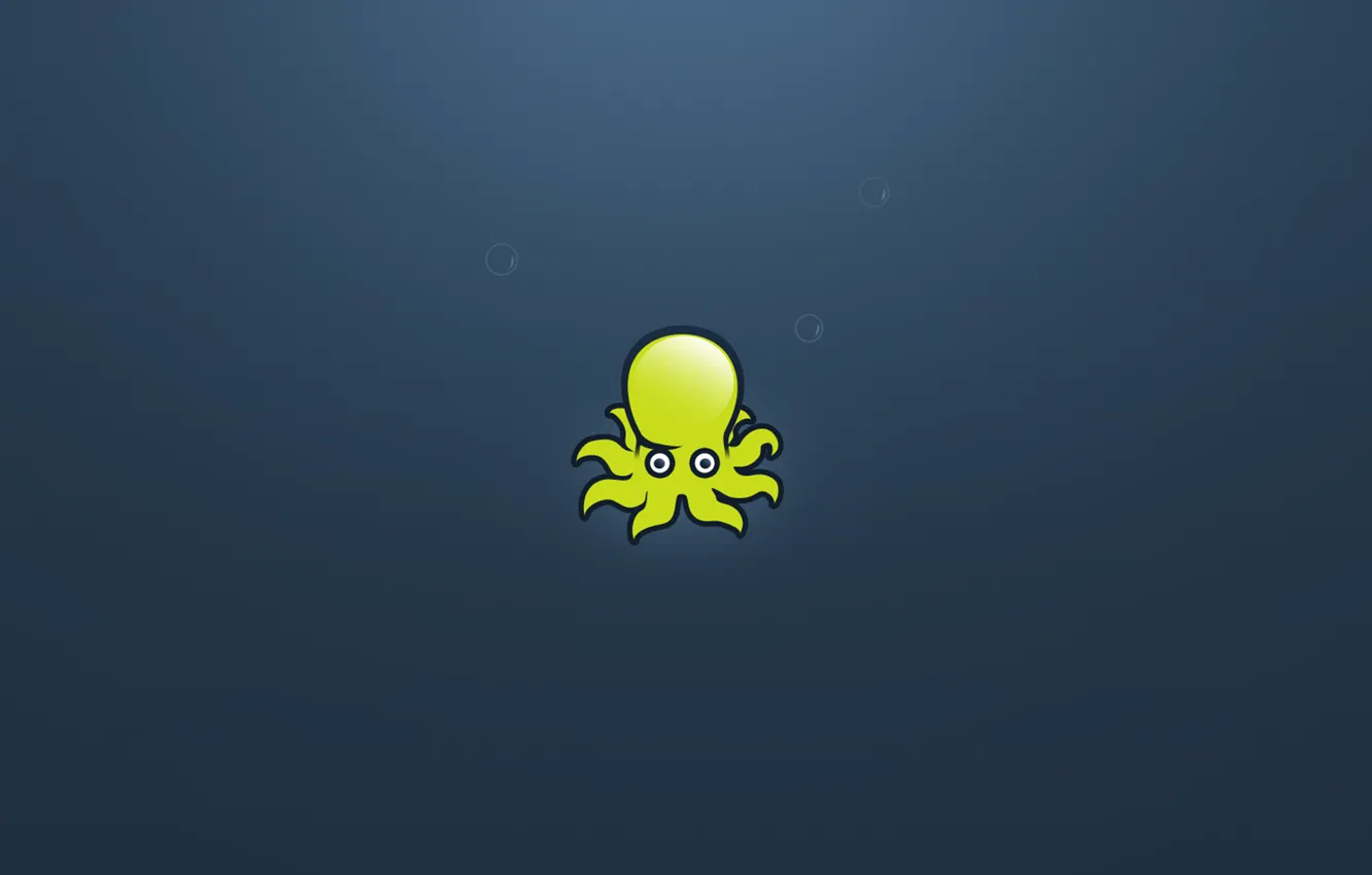 Фото обои пузырьки, осьминог, octopus