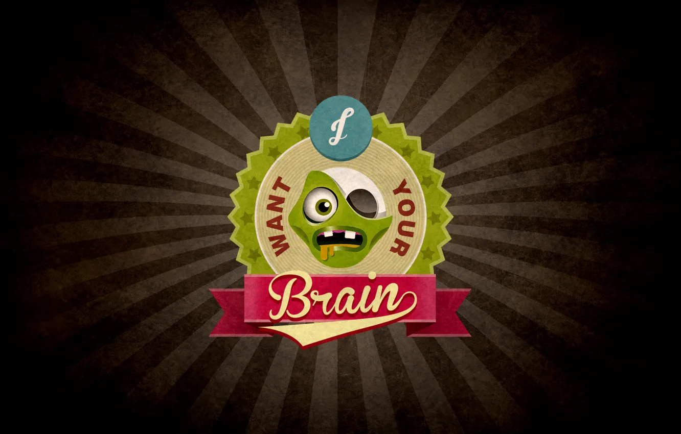 Фото обои zombie, vintage, dead, retro, brain, eat, plants vs. zombies