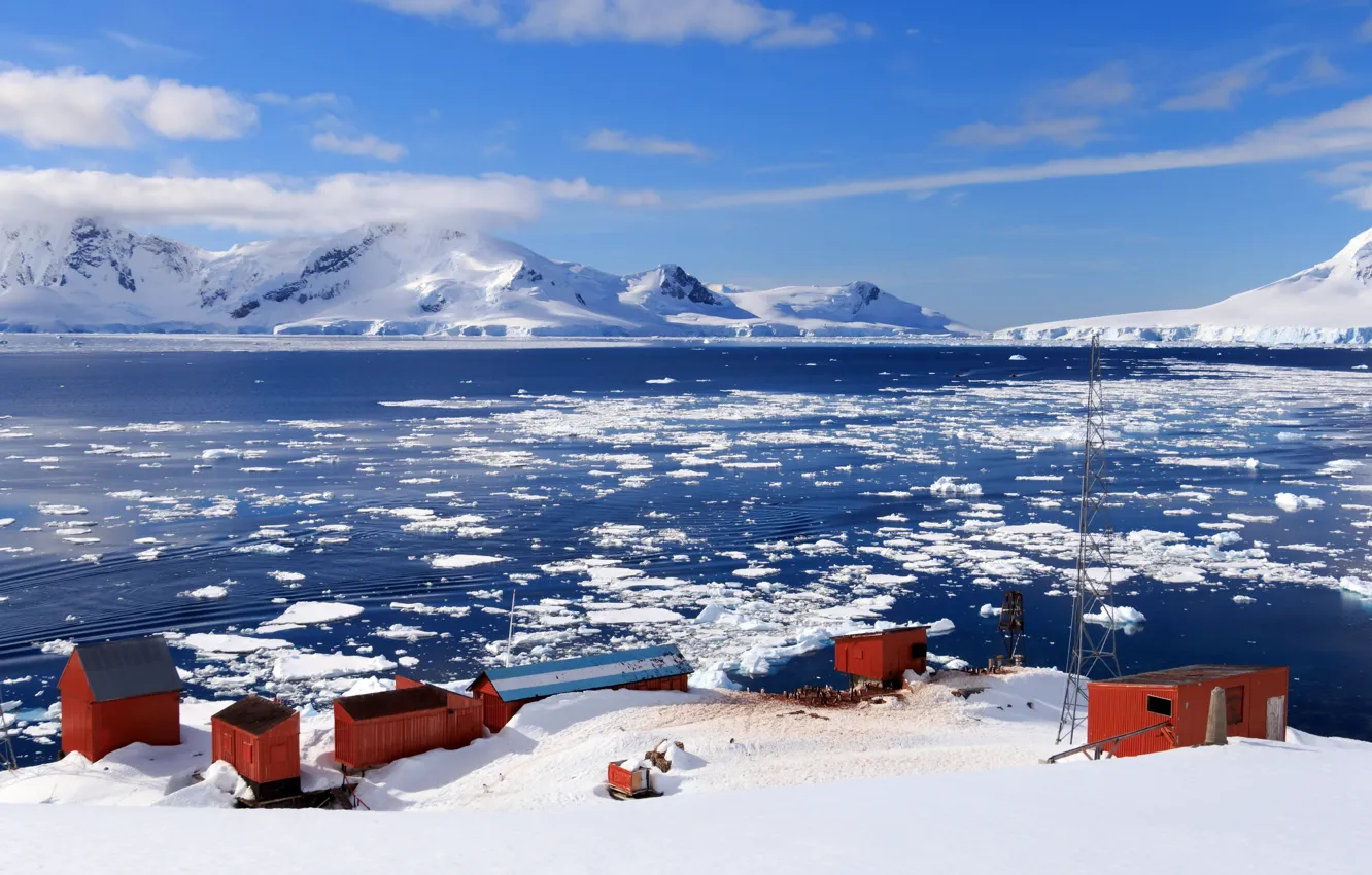 Фото обои море, небо, Antarctida