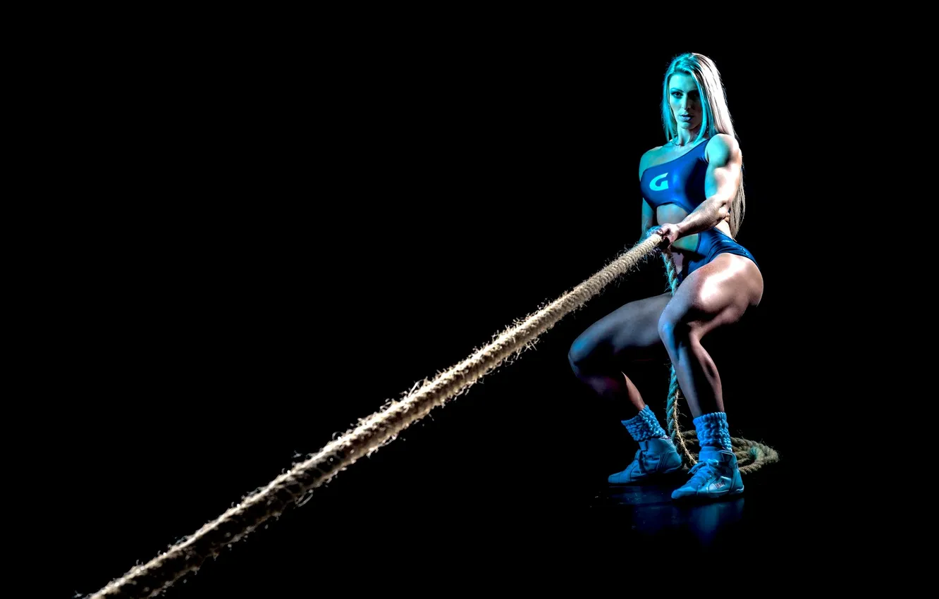 Фото обои sport, girl, minimalism, muscle, blonde, fitness, fitness model, tanned