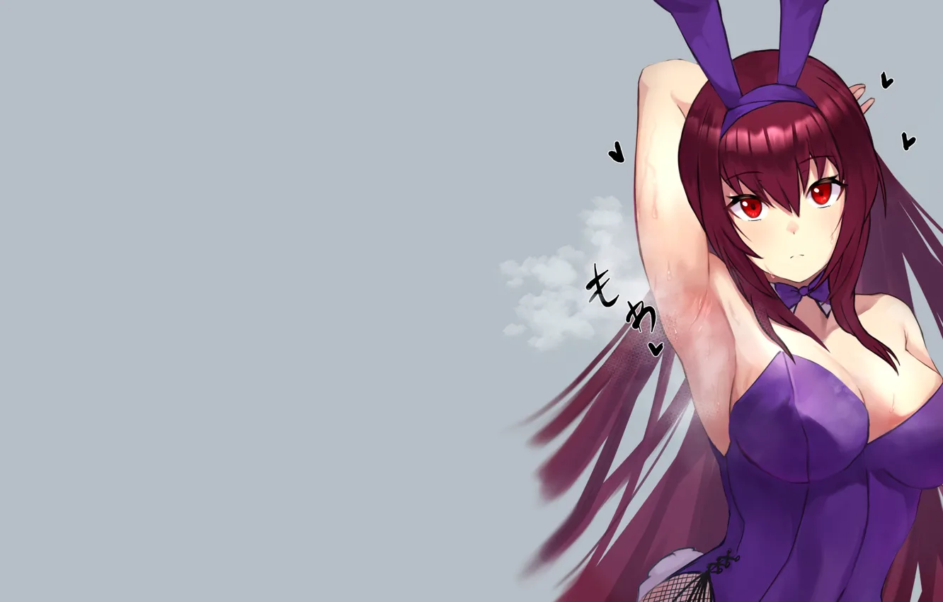 Фото обои girl, hot, sexy, boobs, anime, pretty, purple, babe