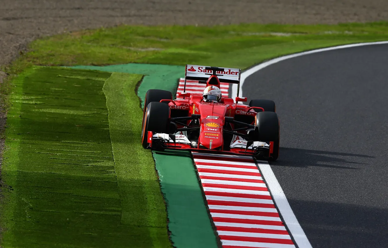 Фото обои Ferrari, Formula 1, Vettel, Передок, Фас, SF-15T