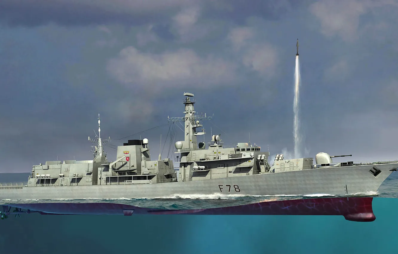 Фото обои Великобритания, фрегат, royal navy, HMS Type 23 Frigate - Kent (F78)