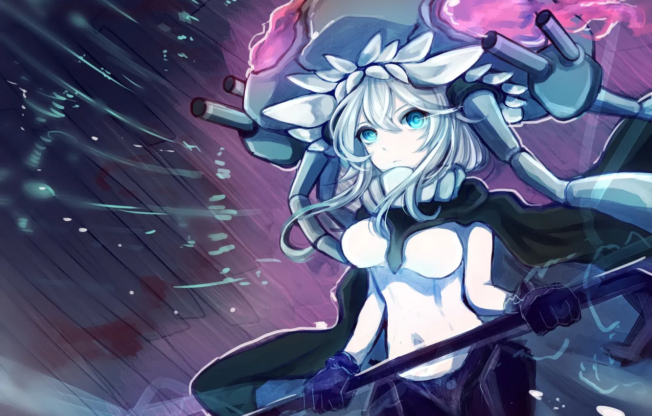 Фото обои девушка, оружие, шляпа, аниме, арт, kantai collection, wo-class aircraft carrier, negimapurinn
