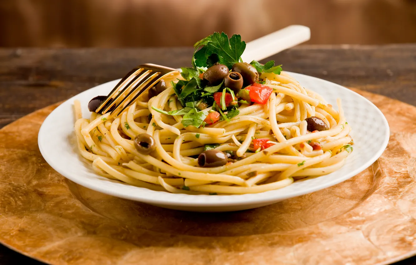 Фото обои еда, оливки, food, гарнир, vegetables, паста, olives, pasta