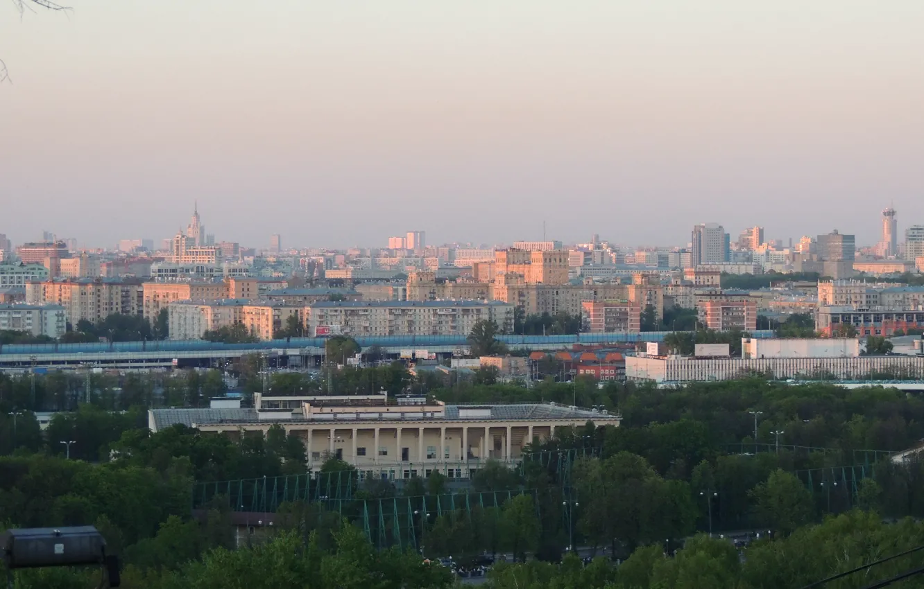 Фото обои Город, Москва, Воробьевы горы