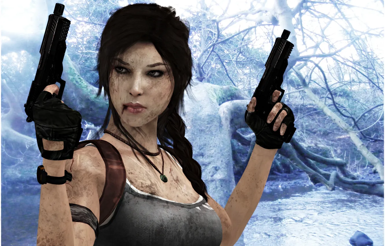 Фото обои пистолеты, wallpaper, Tomb Raider, game, Лара Крофт, Square Enix, Lara Croft, Расхитительница гробниц
