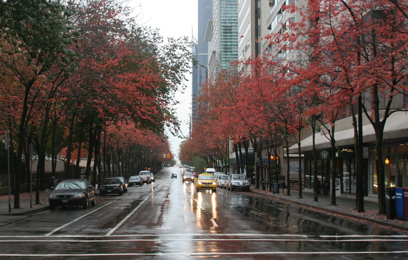 Фото обои City, Sky, Canada, Cars, Street, Wallpaper, Road, Vancouver