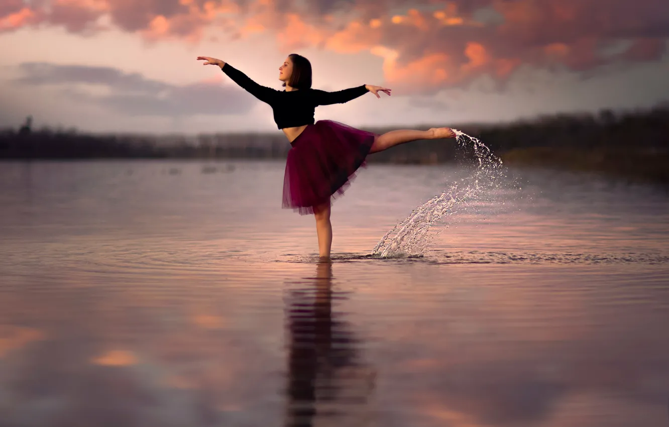 Фото обои девушка, танец, в воде, Dance