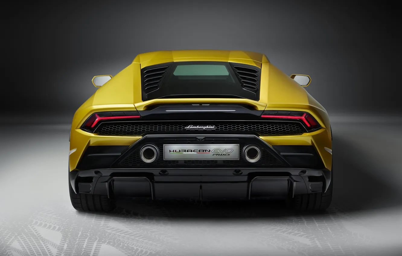Фото обои Lamborghini, вид сзади, Huracan, 2020, RWD, Huracan Evo