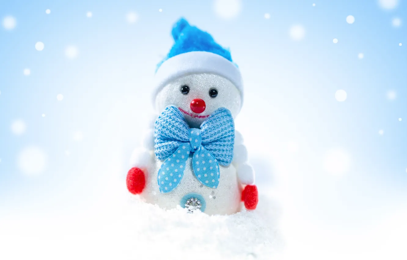 Фото обои зима, праздник, игрушка, Рождество, снеговик