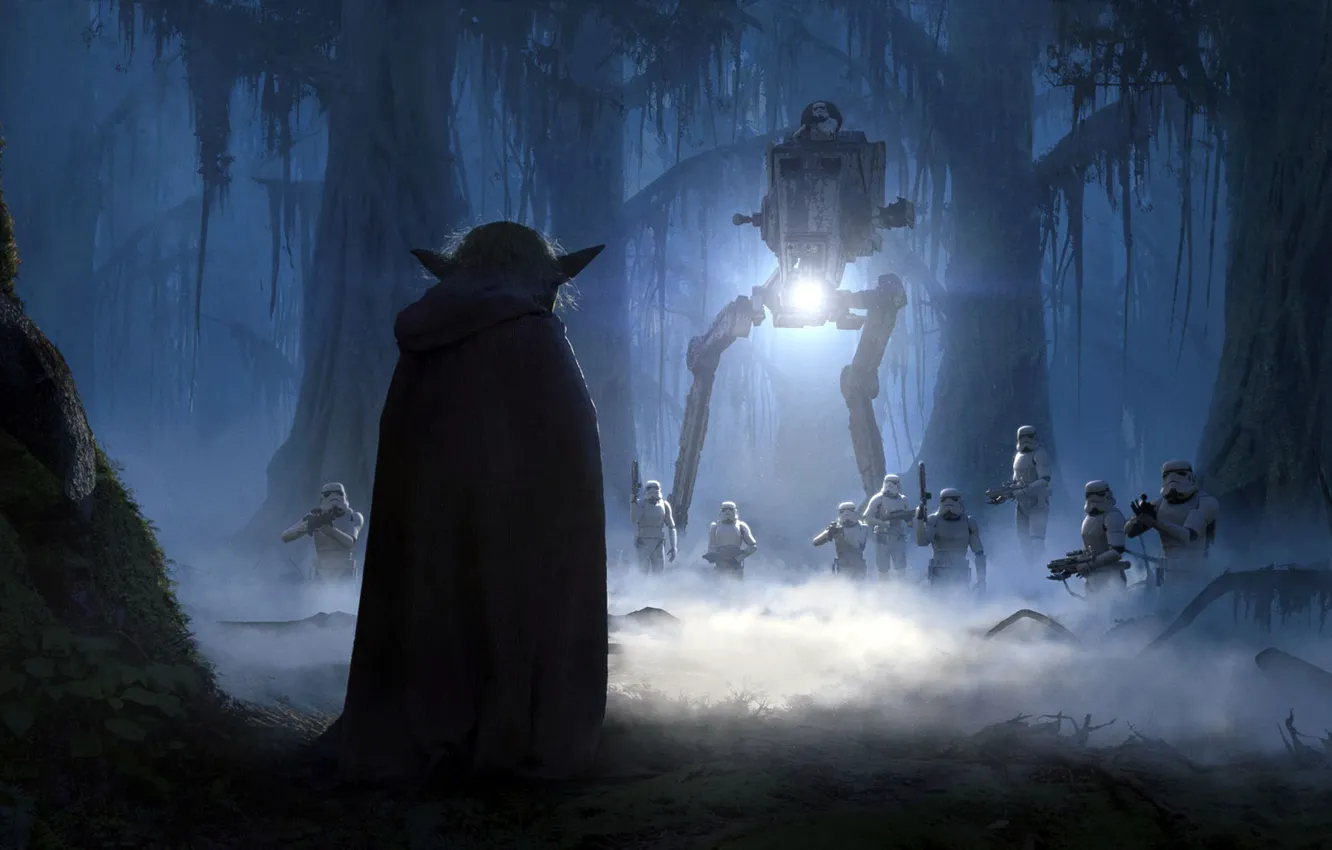 Фото обои звездные войны, star wars, yoda master, The Moment, Oleg Zherebin