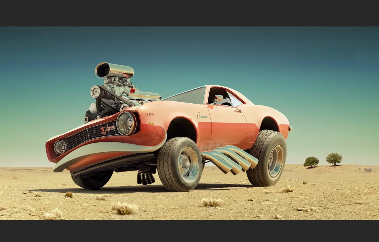 Фото обои авто, двигатель, пустыня