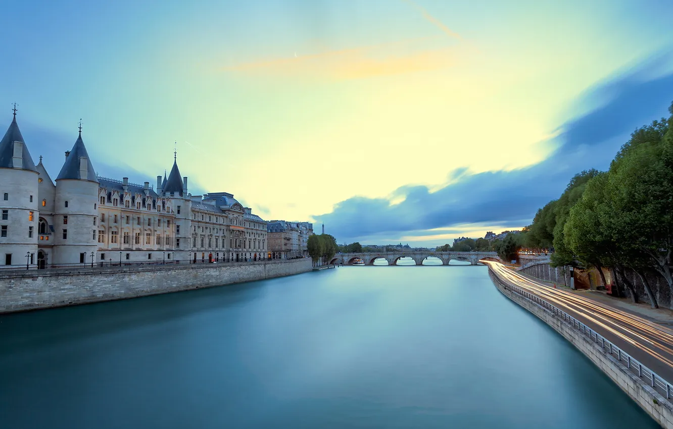 Фото обои paris, paysage, seine, bleu, chancellerie