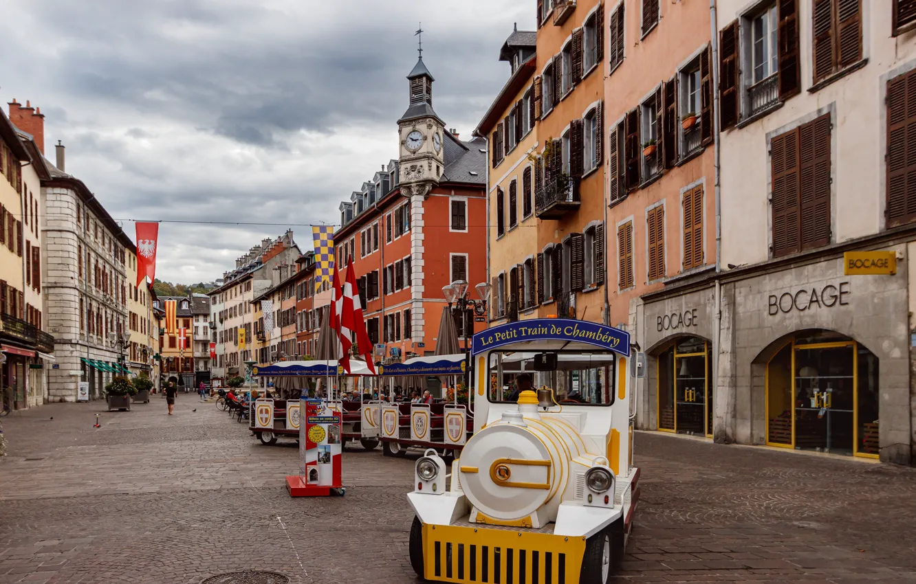 Фото обои улица, Франция, здания, Chambery