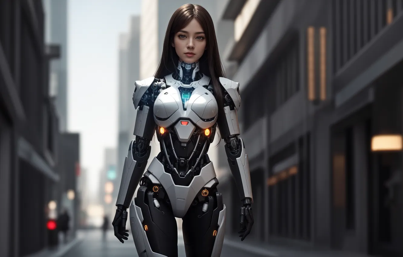 Фото обои City, Android, Future, Sci Fi, Cyberpunk