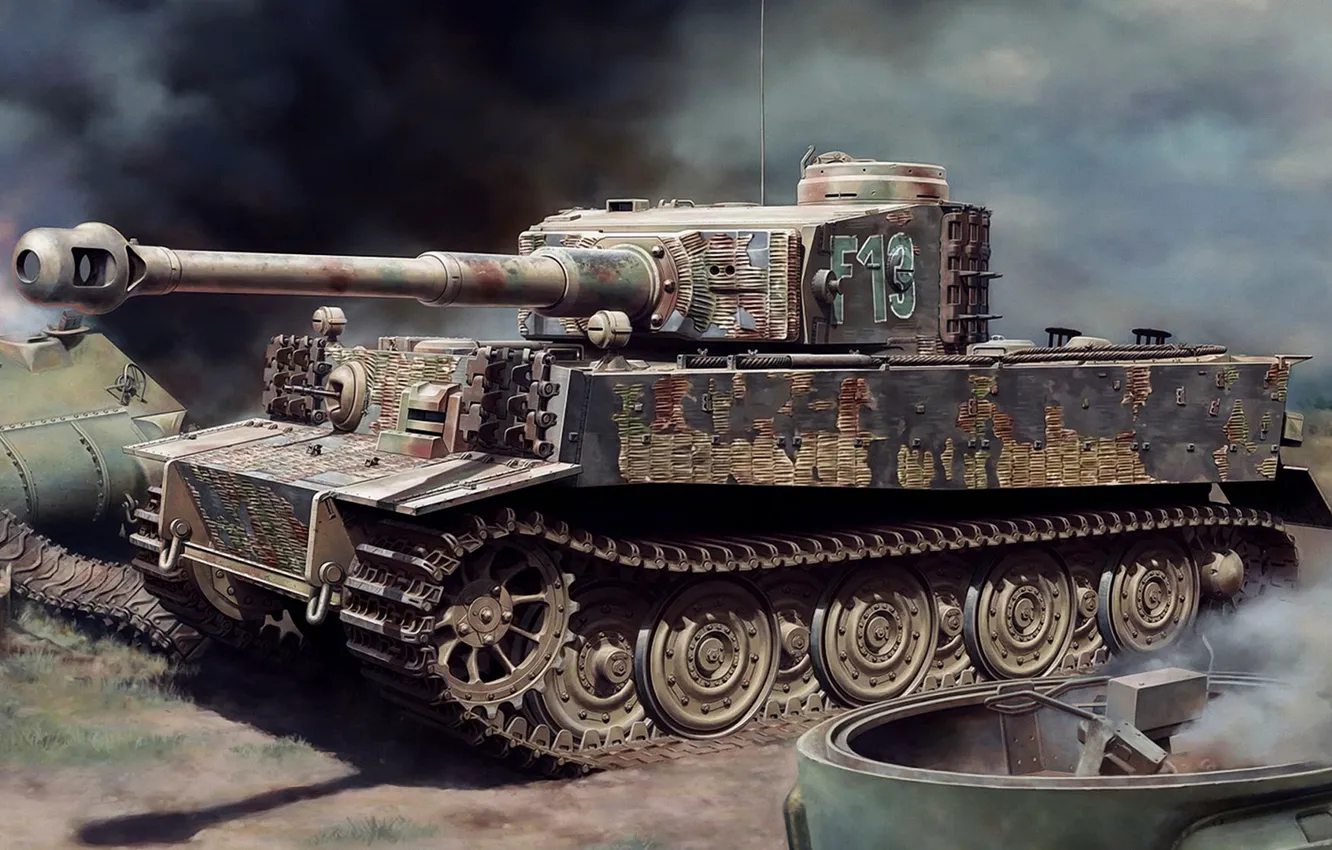 Фото обои Германия, танк, Tiger I, Pz.Kpfw.VI, панцерваффе, Тяжелый, Sd.Kfz.181, Pz.Kpfw.VI Ausf.E