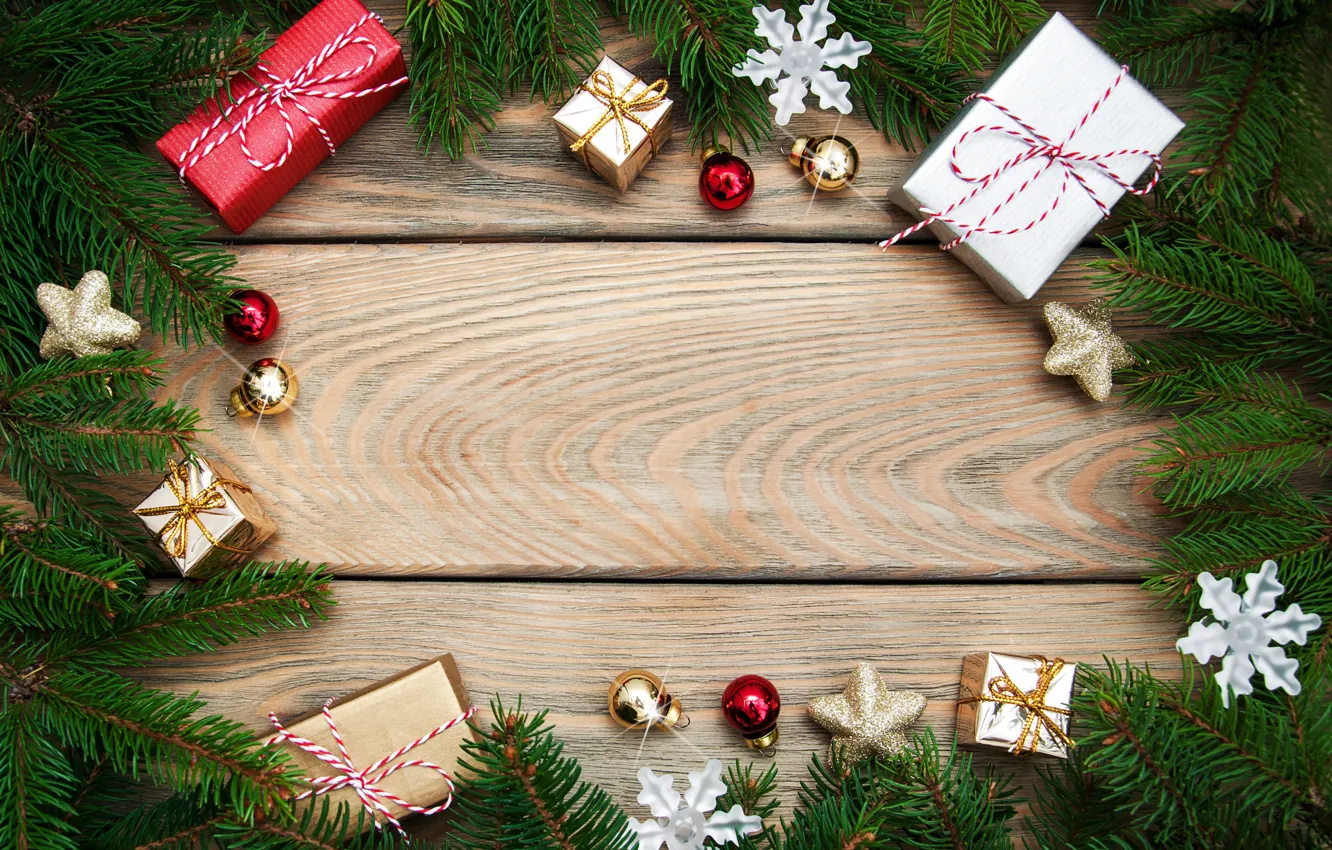 Фото обои украшения, Новый Год, Рождество, подарки, christmas, wood, merry, decoration