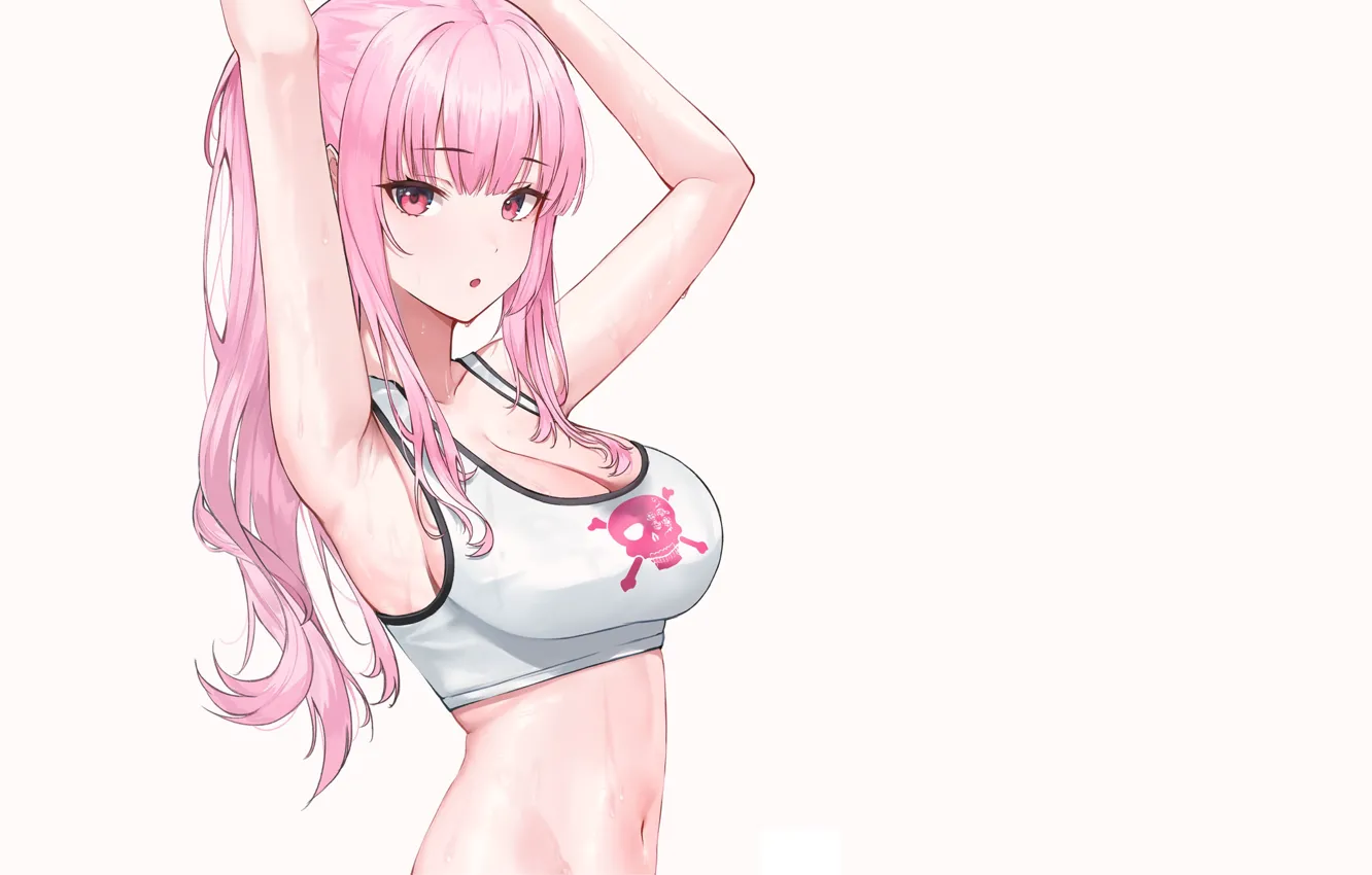 Фото обои kawaii, girl, hot, sexy, Anime, pink hair, pink, pretty