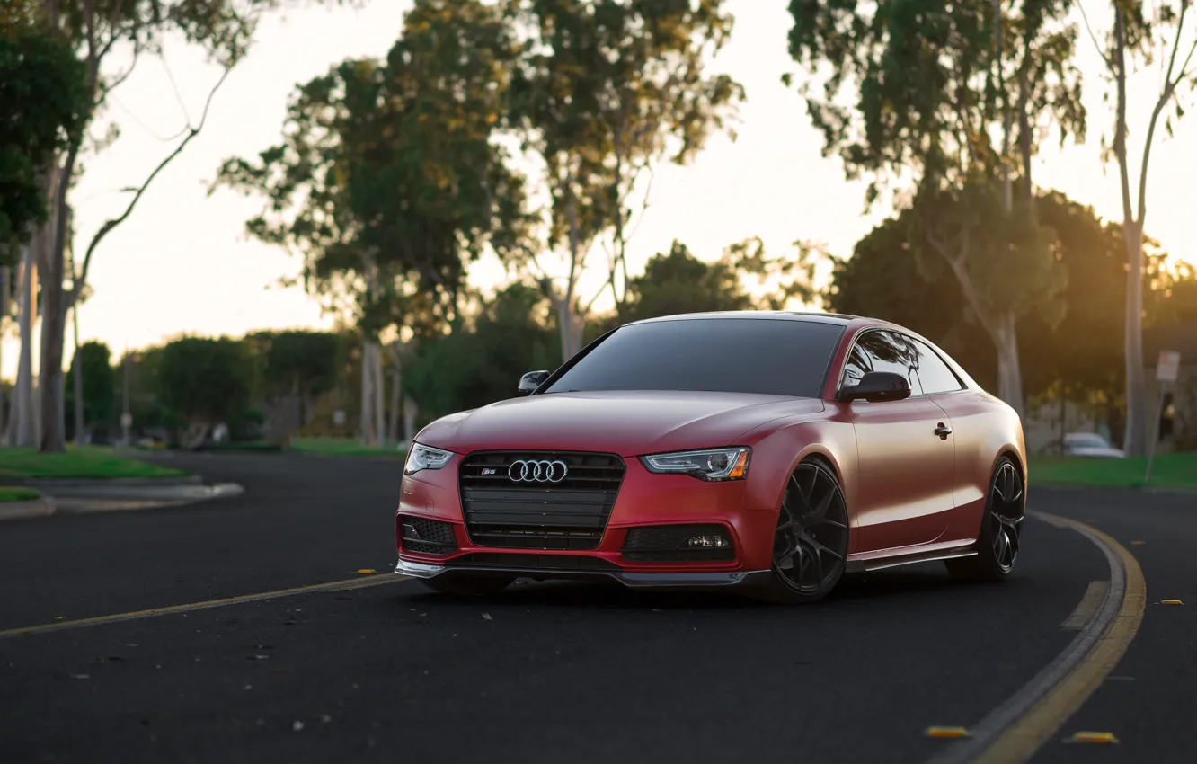 Фото обои Audi, Red, Matte, Build