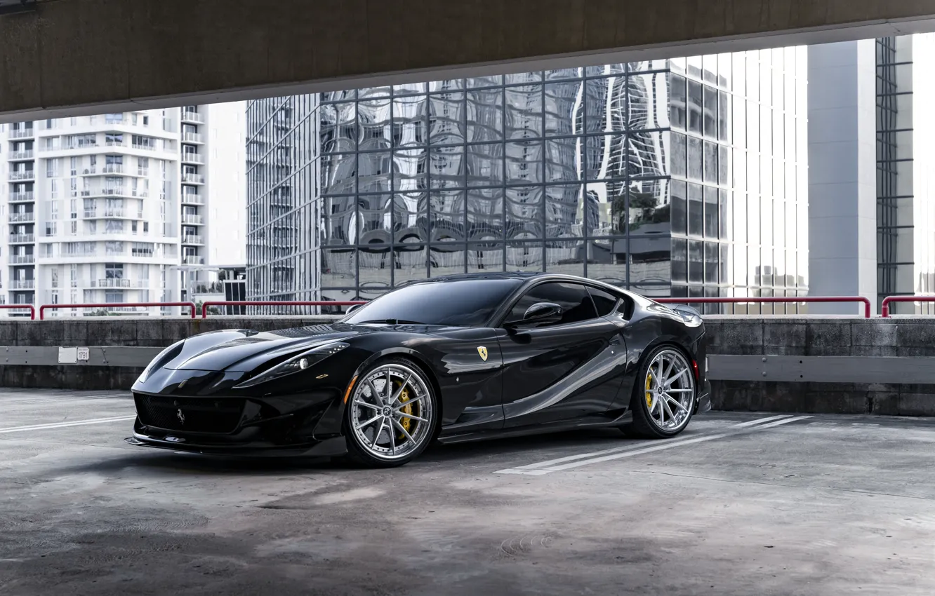 Фото обои Ferrari, Front, Black, 812 Superfast