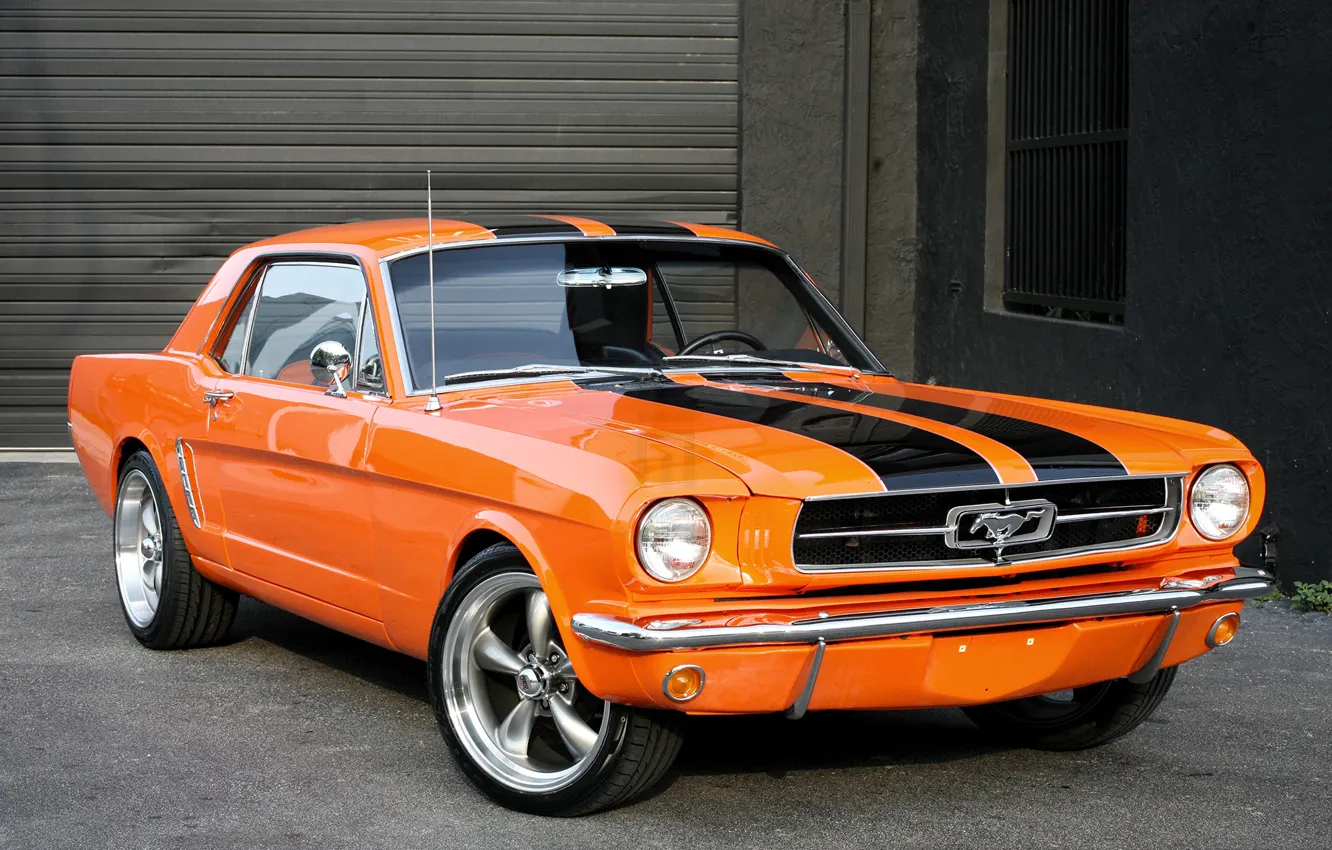 Фото обои Mustang, Ford, wheels, style, 1965, with, Bullitt, Customized