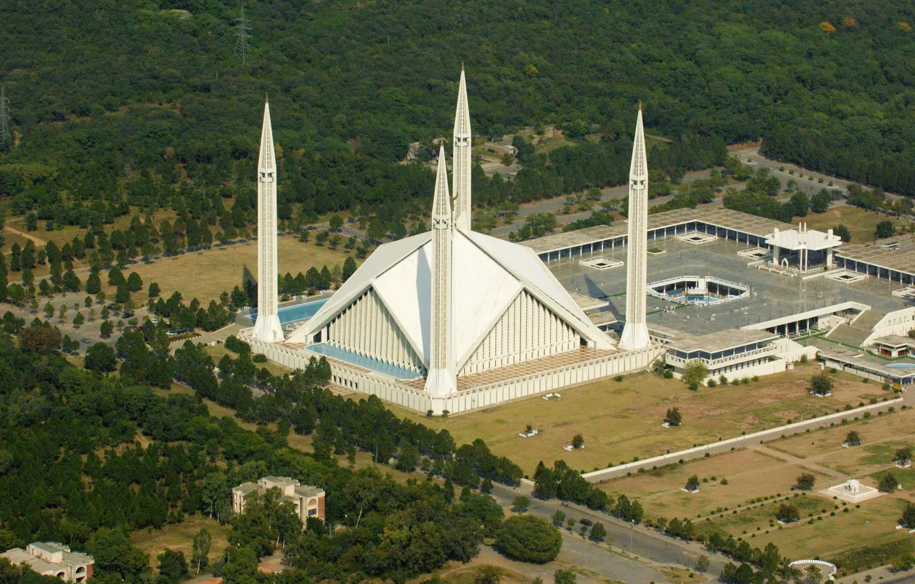 Фото обои mosque, Pakistan, Faisal Masjid, Islamabad