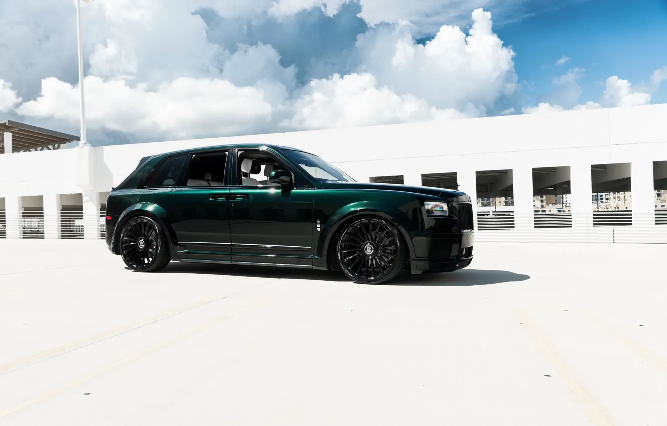 Фото обои Rolls Royce, Green, Side, Cullinan, Rolls Royce Cullinan