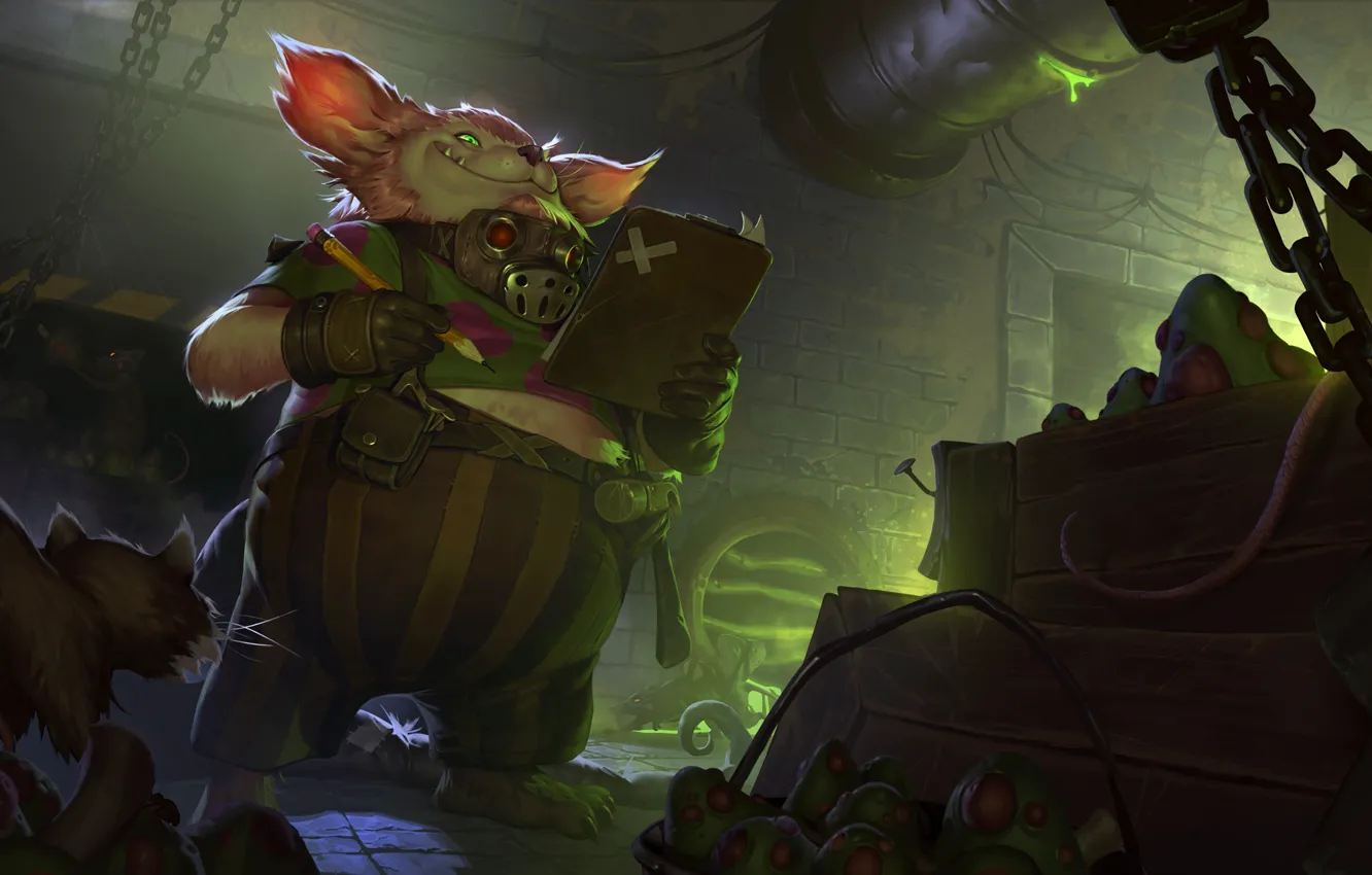 Фото обои кошка, кот, крысы, зверь, Legends of Runeterra