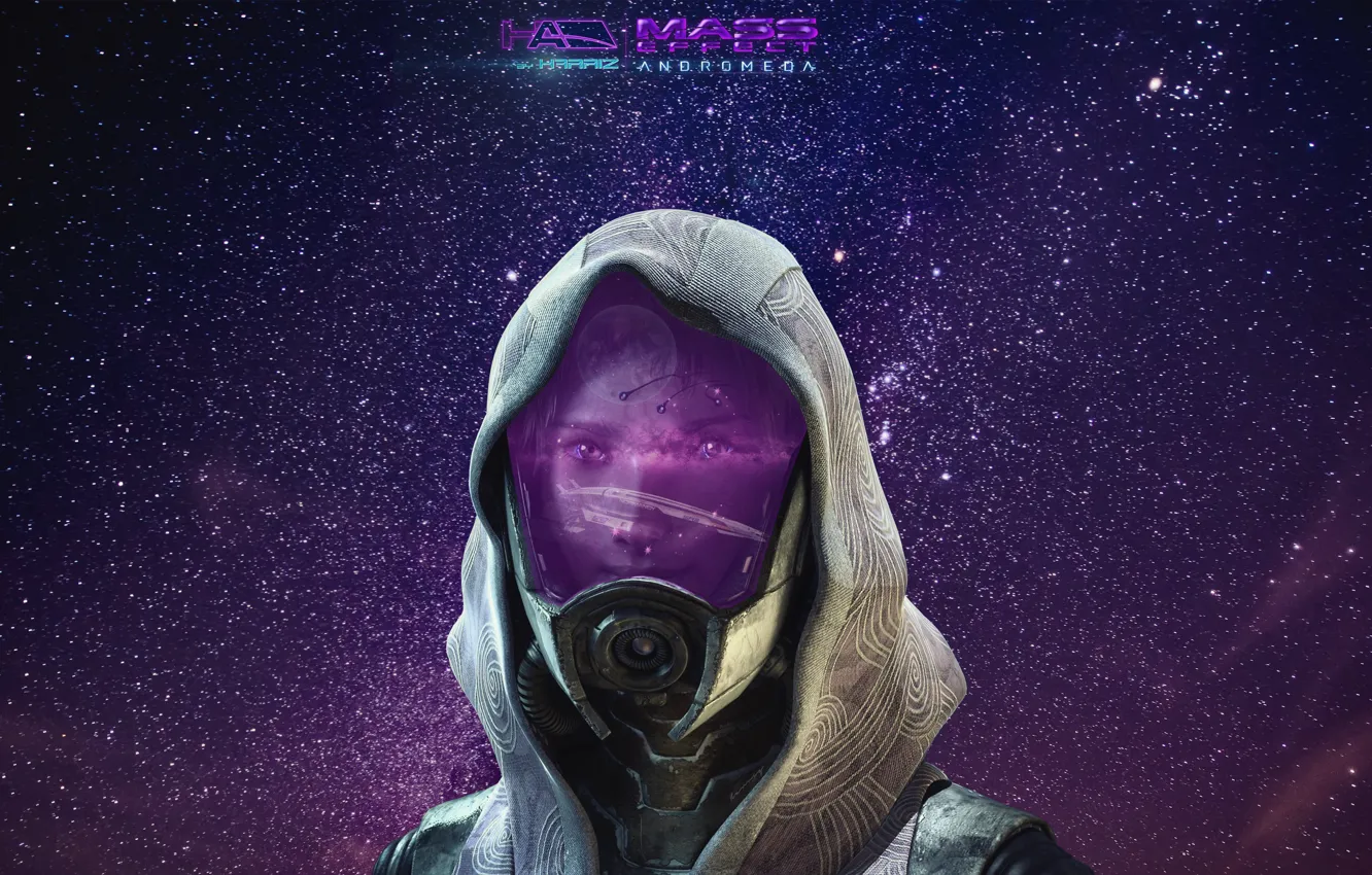 Фото обои space, games, art, galaxy, tali zorah, Mass Effect 2.Тали, Mass Efect, mass effect andromeda