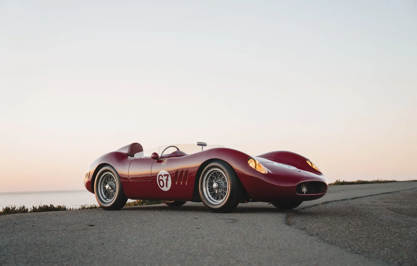 Фото обои Maserati, 1957, ретро автомобили, единственный экземпляр, retro cars, Maserati 200SI, the only instance, Fantuzzi