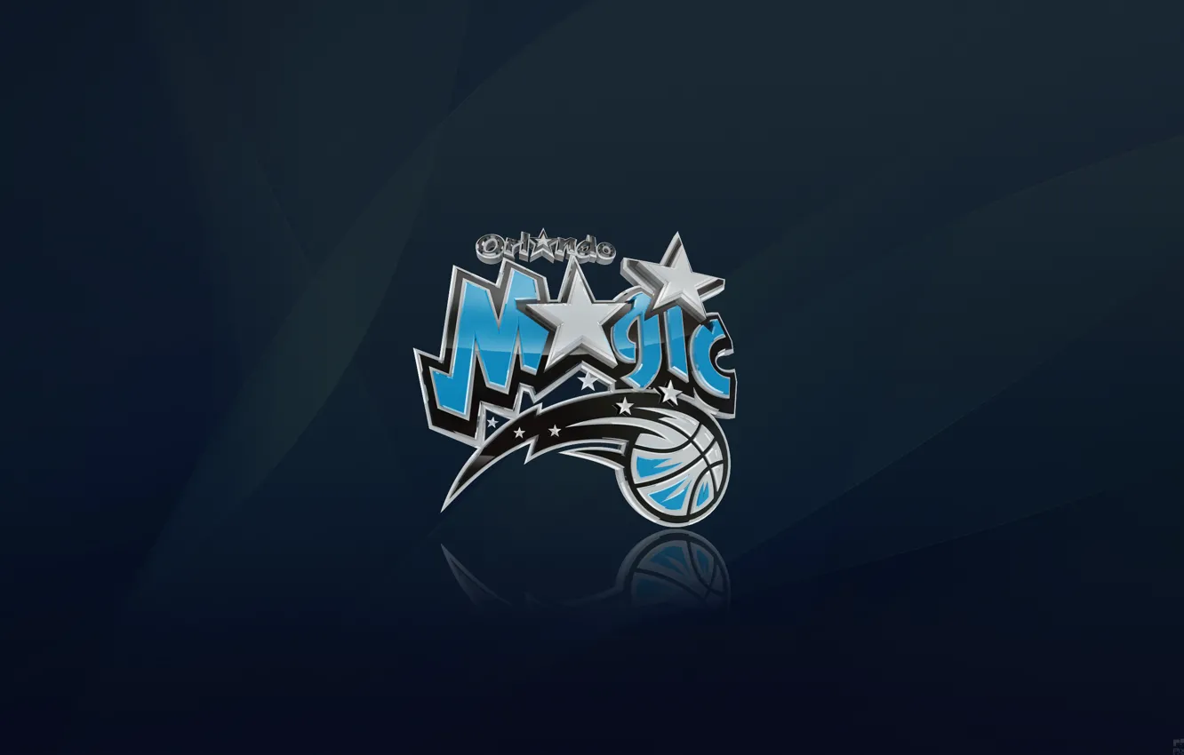 Фото обои Синий, Звезда, Баскетбол, Магия, Фон, Логотип, Орландо, NBA