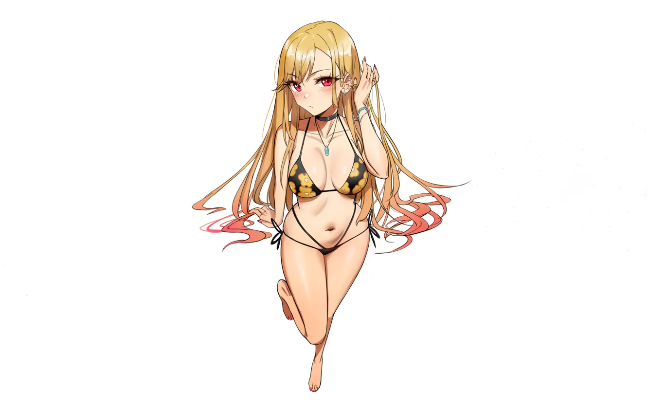 Фото обои girl, sexy, cleavage, long hair, boobs, anime, beautiful, pretty