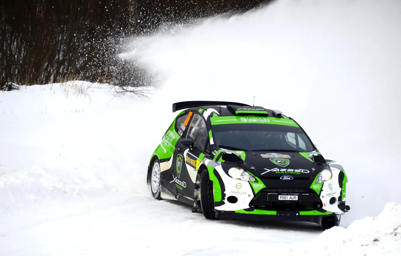 Фото обои Ford, Зима, Снег, Занос, WRC, Rally, Ралли, Fiesta