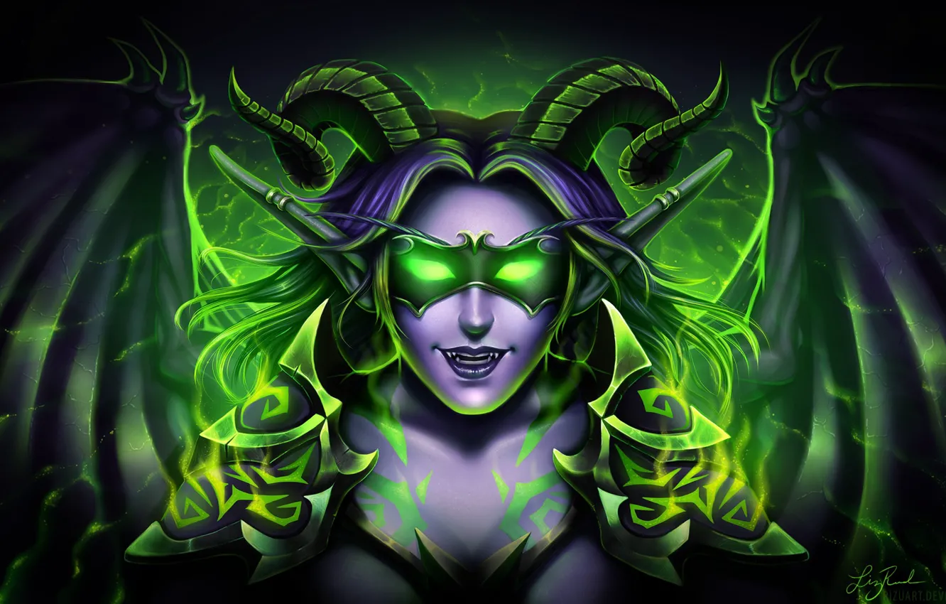 Фото обои демон, WoW, World of Warcraft, Legion, охотник на демонов, Demon Hunter
