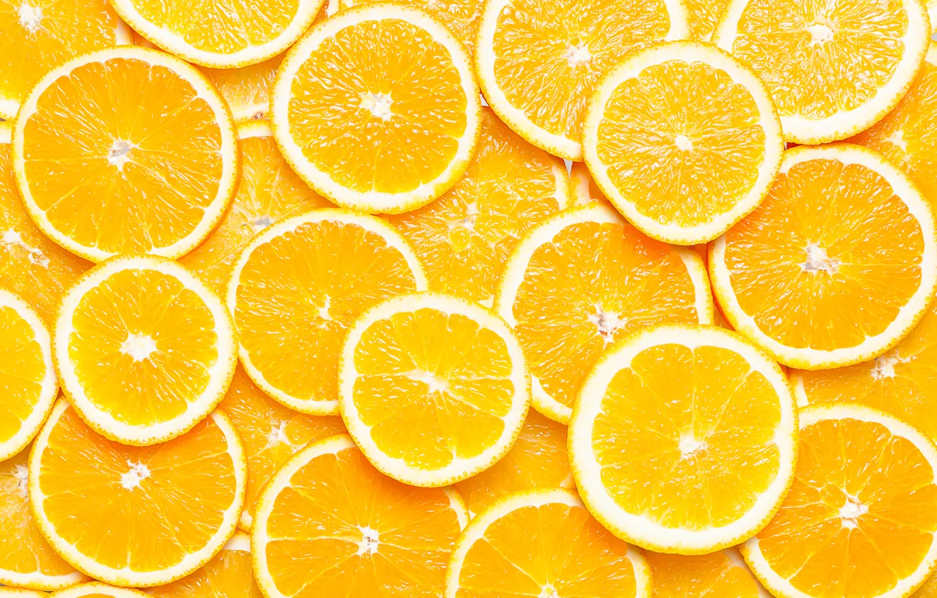 Фото обои макро, апельсины, текстура, дольки